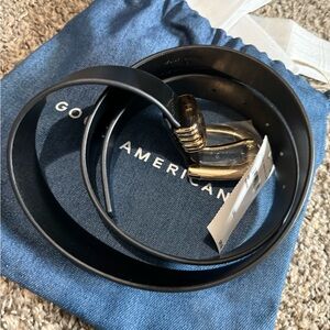 Good American Black Belt with Gold Buckle Accent